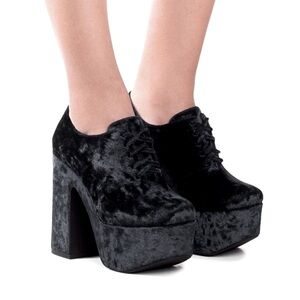 Jeffrey Campbell Adanna Black Velvet Platform Heels